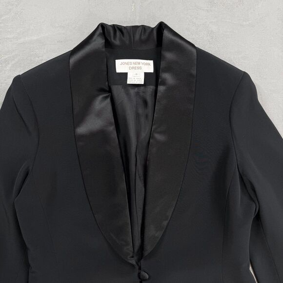 Vintage Jones New York Single Button Black Tuxedo Jacket Women's 8 - Picture 2 of 6